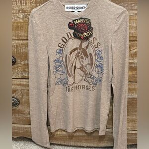 Rodeo Quincy Women's Long Sleeve Tee - Tan